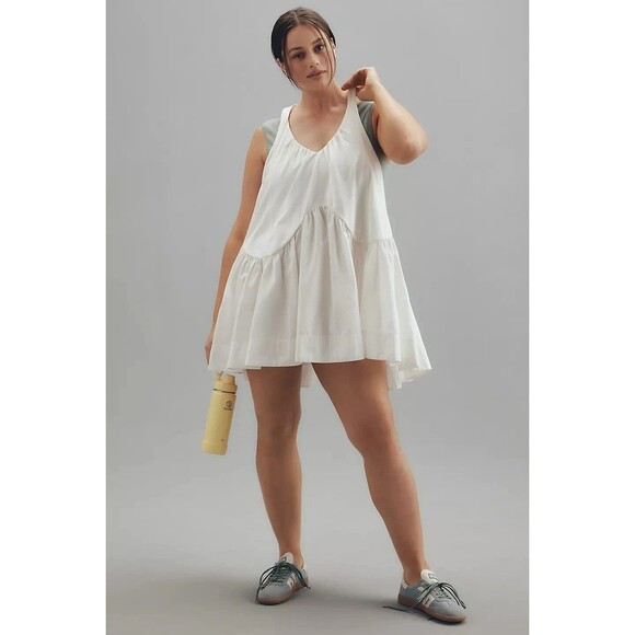 Daily Practice Anthropologie Spring Fling Racerback Mini Dress Ivory XL 280177 - Picture 3 of 11